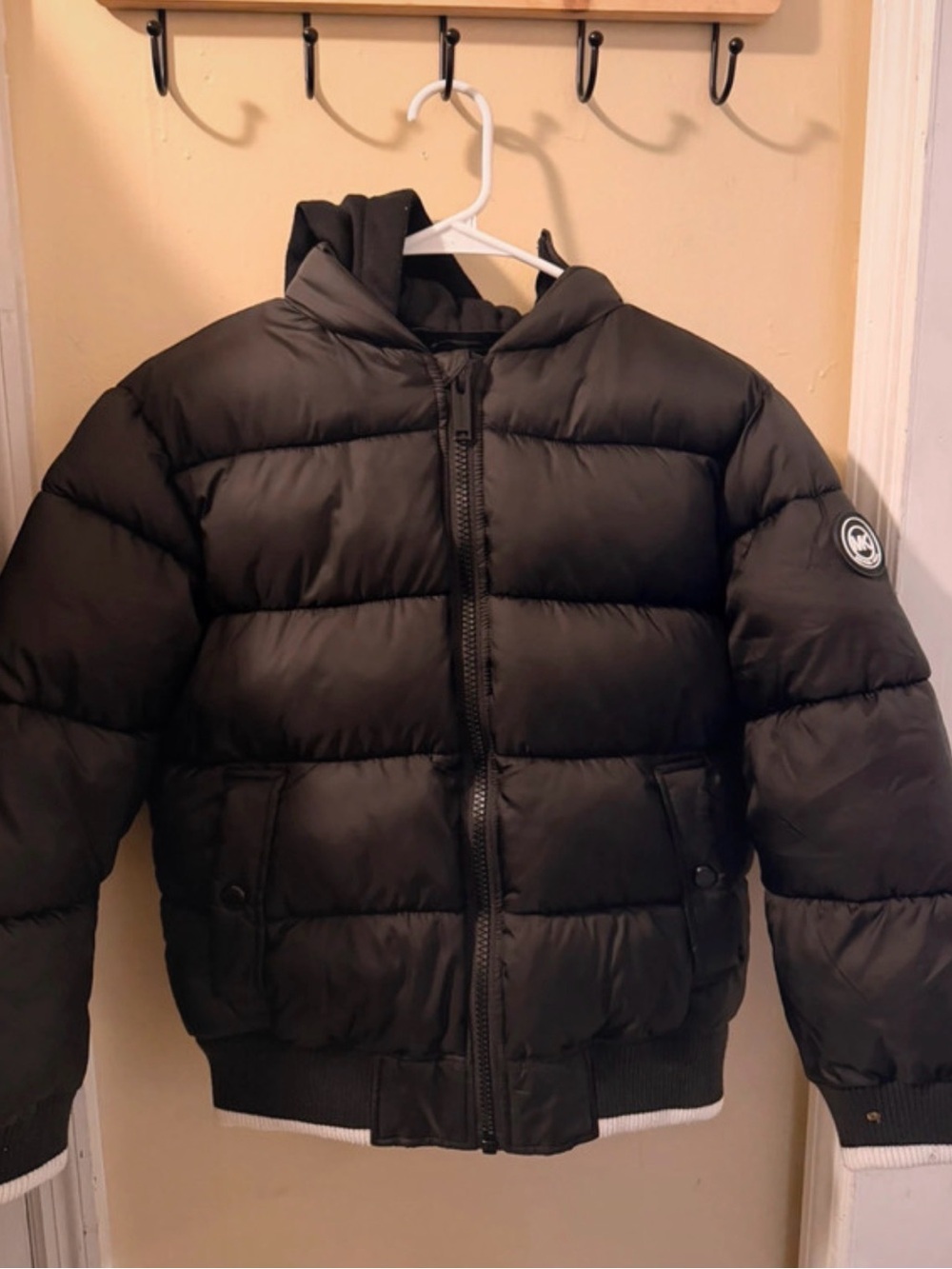 Michael Kors Black Quilted Kids Puffer Jacket with Hood